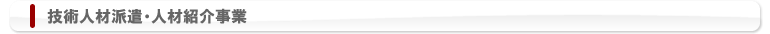 技術人材派遣・人材紹介事業